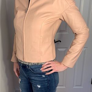 H by Halston geniune leather bomber style jacket